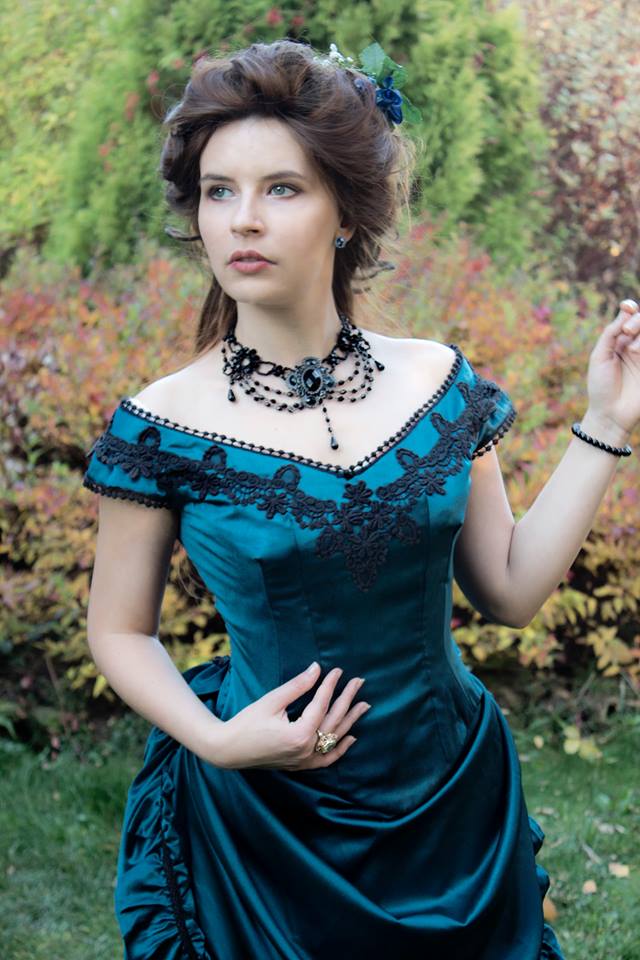blue victorian ball gown